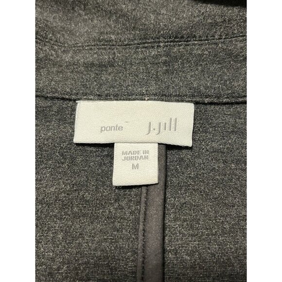 J.‎ Jill Sweater Women Grey Open Front Long Sleeve Pockets Size Medium Classic - Picture 3 of 9